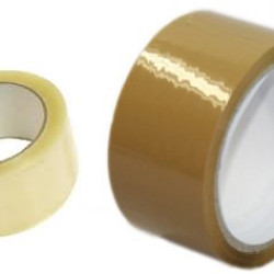 BUFF TAPE 100M CLEAR/ BROWN